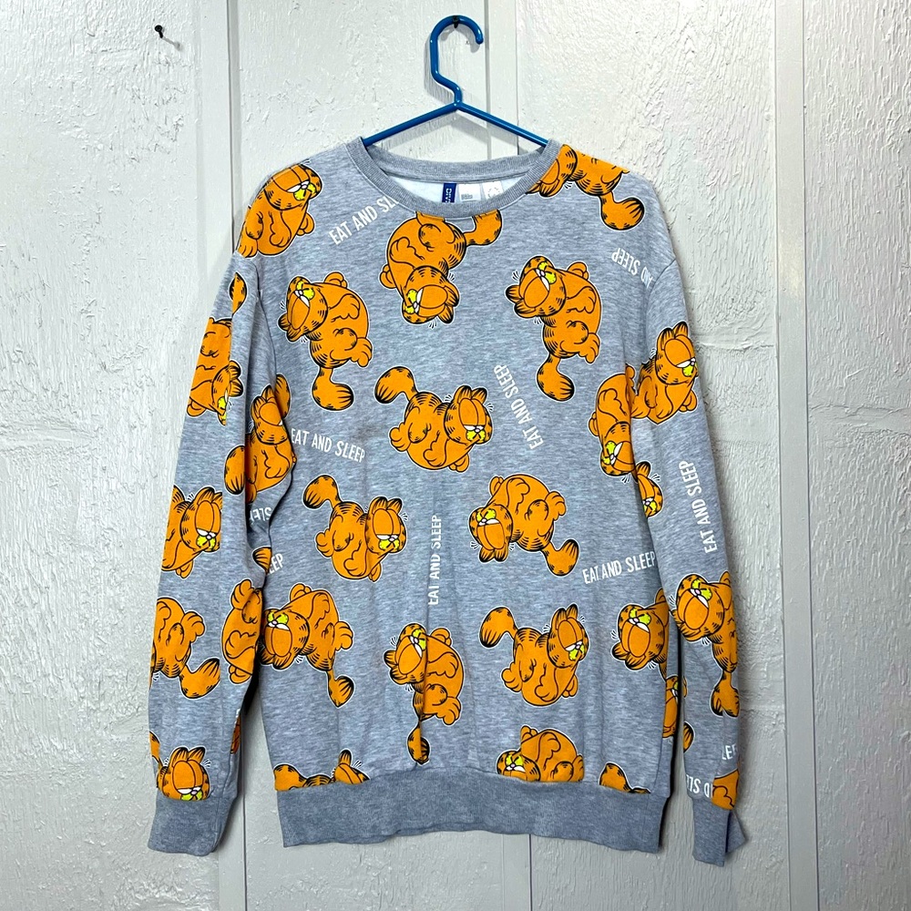 Men’s M Gray Garfield Sweatshirt H&M